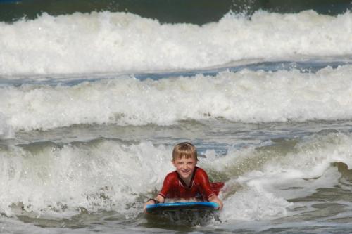 Child body surfing